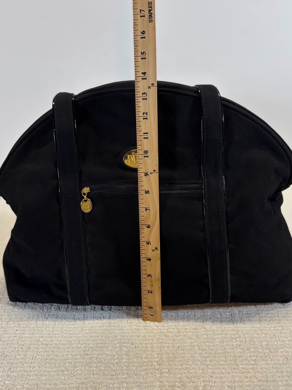 Vintage Dune Black Garment Travel Bag Luggage Carry On Weekender - Picture 7 of 9